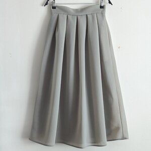 Emporio Armani Gray Puff Pleated Midi Skirt Italy 6